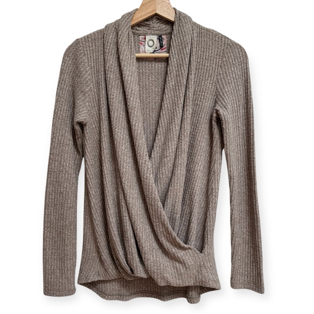 Akemi + Kin Anthropologie Woodruff Wrap Waffle Knit Sweater XS